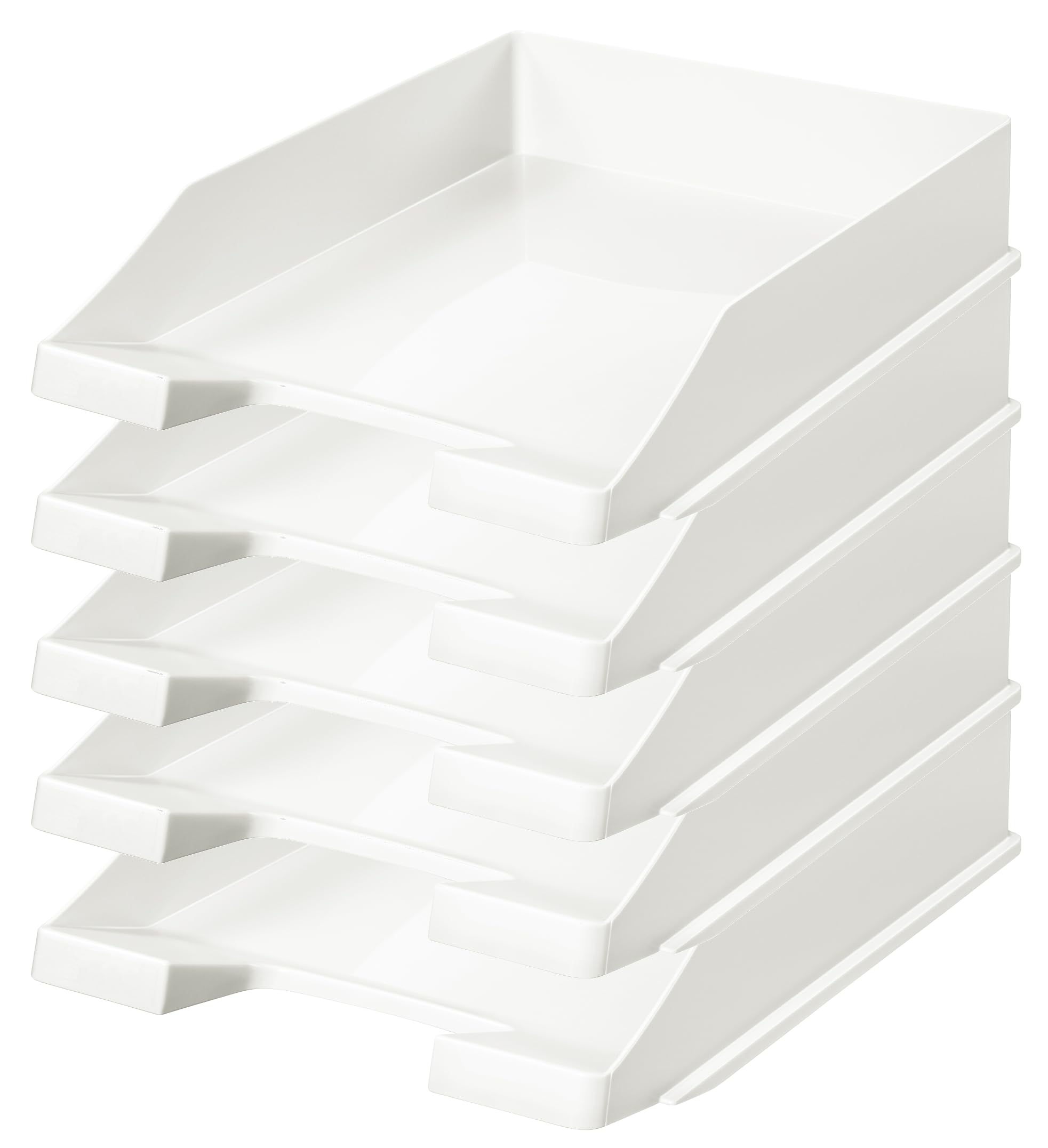 Briefablage Klassik Papiertiger DIN A4/C4, stapelbar, stabil, Ablagefächer, Briefkorb, Dokumentenablage, Ablagefach für Papier und mehr (weiß, 10er Pack, Briefablage)