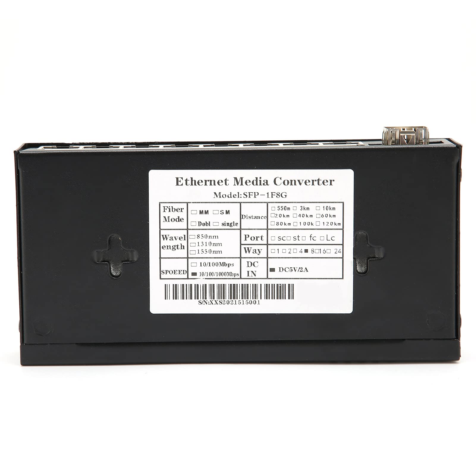 Commutateur Gigabit Convertisseur de Fibre Monomode Ethernet 8 Ports avec compatibilité Adaptative 0/100/1000M