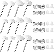 Yolev 450PCS 4MM 6MM Stainless Steel Earrings Posts and Backs Earrings Flat Back Blank Earring Studs Making Findings with Rubber Stoppers and Earring Backs for Jewelry Making DIY