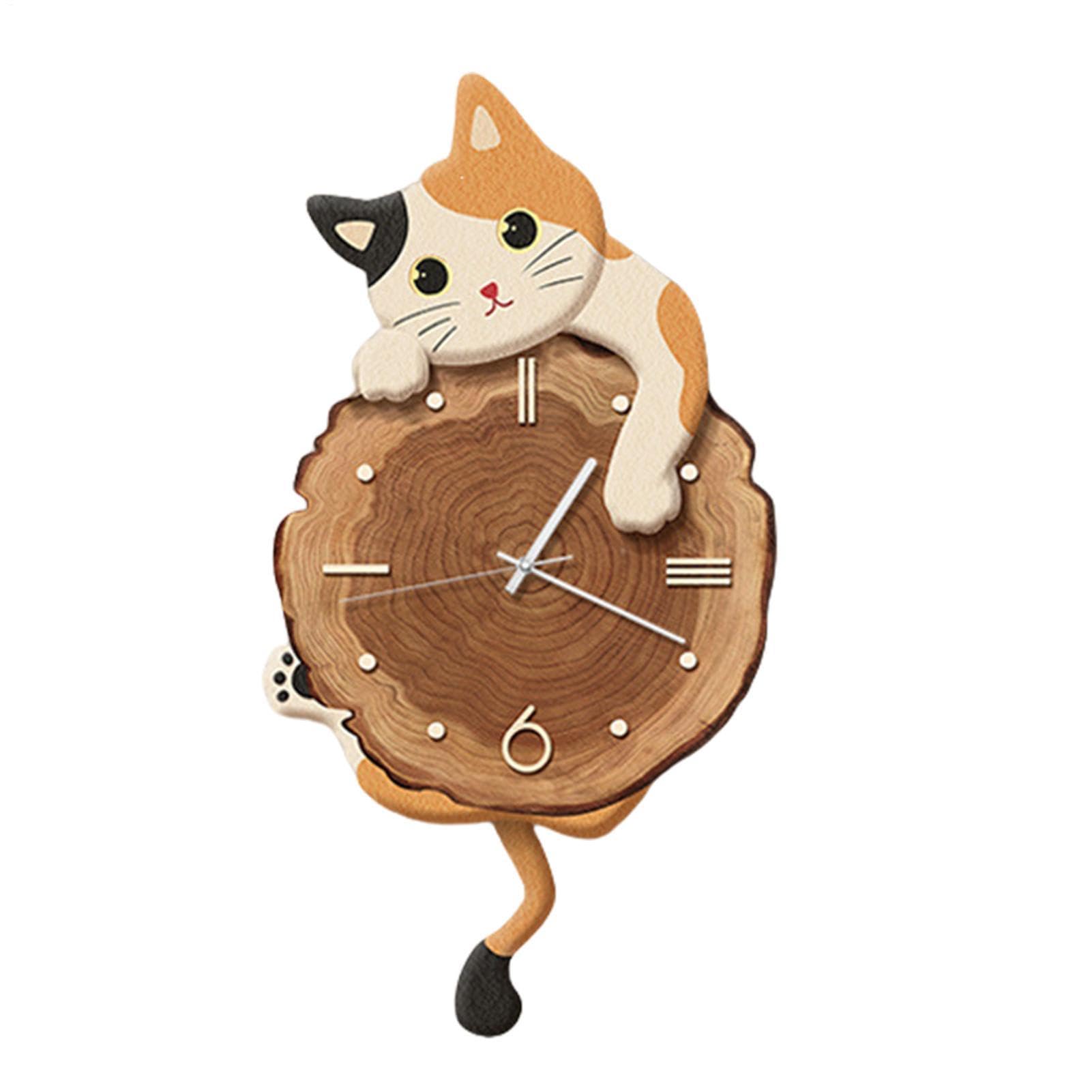Horloges murales de cuisine chat 29x51cm montre murale analogique salon