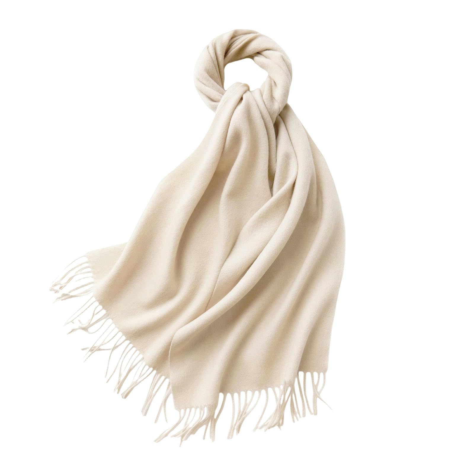 Schal Premium Woll Frauenschal - All -Match Herbst Winter Frauenschals & Wraps, Dicker Und Gemütlicher Roter Schalschal-weiß-32 * 180 cm