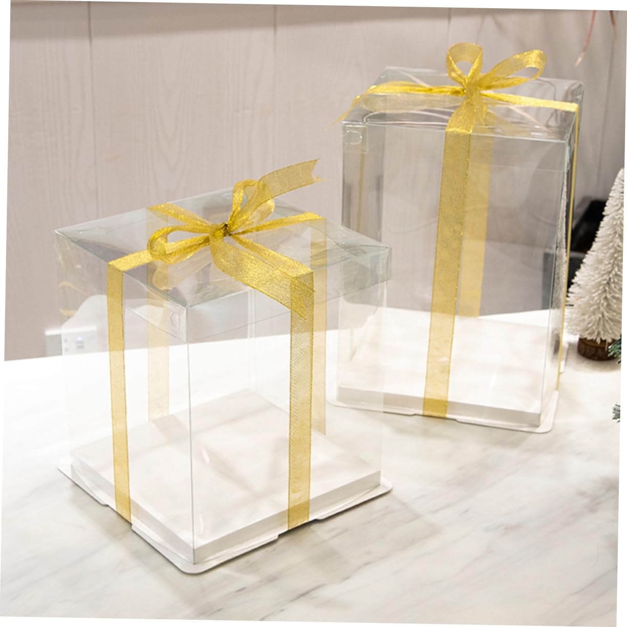 GRIRIW Pcs Cake Boxes Cake Wrapping Case Single Layer Container Material Easy to Clean for Christmas Year