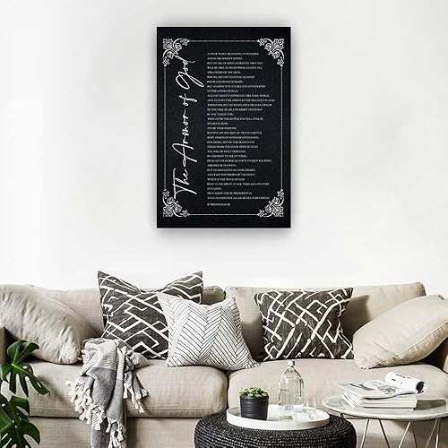 Miniatura 2 de Armadura de Dios Efesios 6 10-18 - Póster de versículo bíblico, arte de pared vintage de oración para sala de estar, imágenes, impresiones estéticas