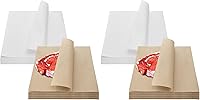 Vista 8 de Eersida 120 hojas de papel de carnicero para manualidades de carne para sublimación, desechables, suministros de envoltura blanco y marrón
