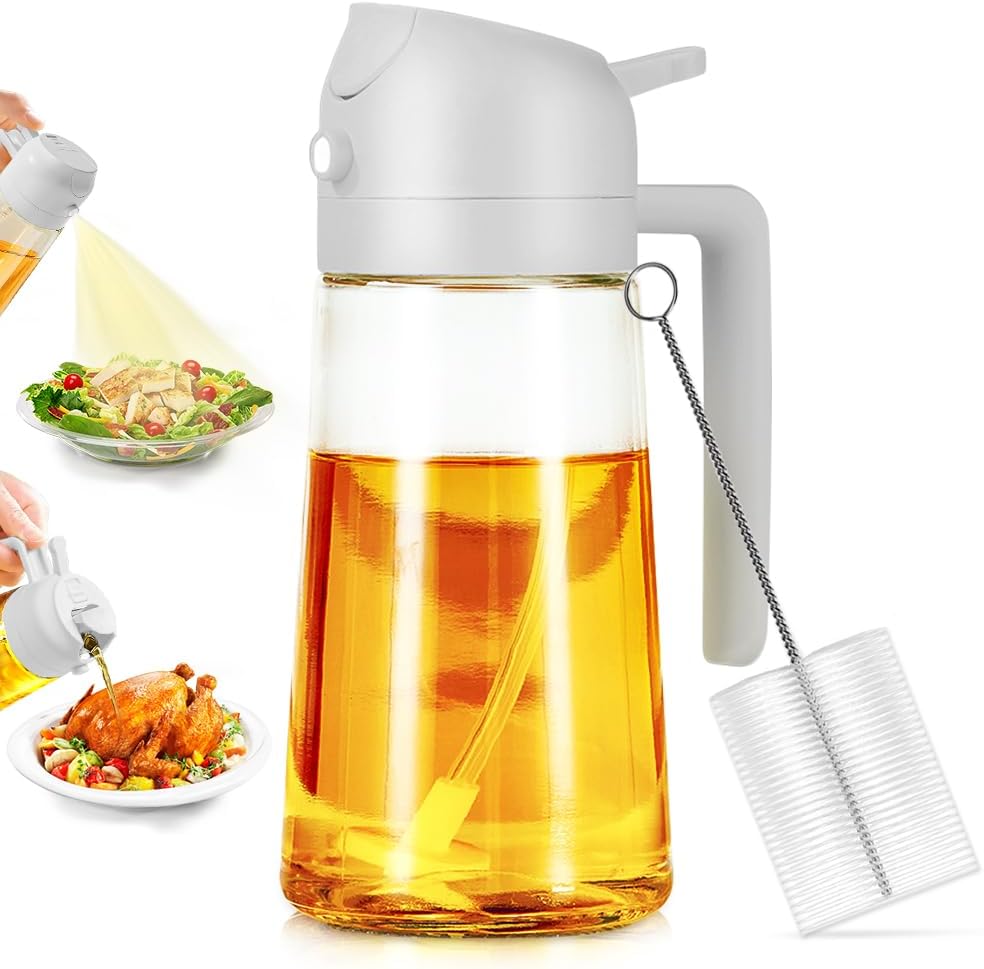 Spruzzatore Olio D'Oliva 2 In 1 - Bottiglia In Vetro Da 470ml Con Erogatore A Nebbia Per Cucina Sana - Foto 10
