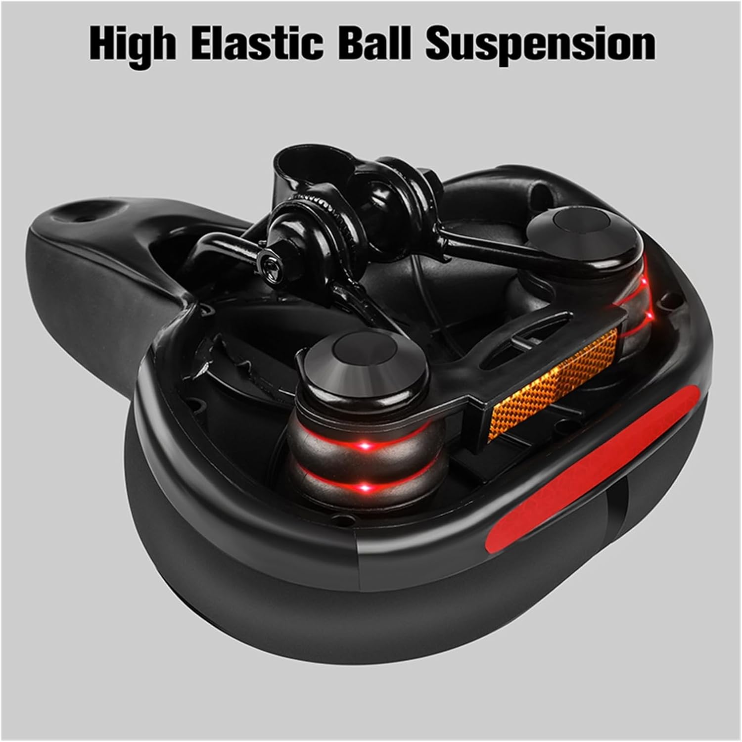 Thicken Bike Saddle Comfortable Cycling Reflective Strap Warning Bike Seat Soft Shock Absorption MTB Bicycle Saddle Suitable for Off Road Riding