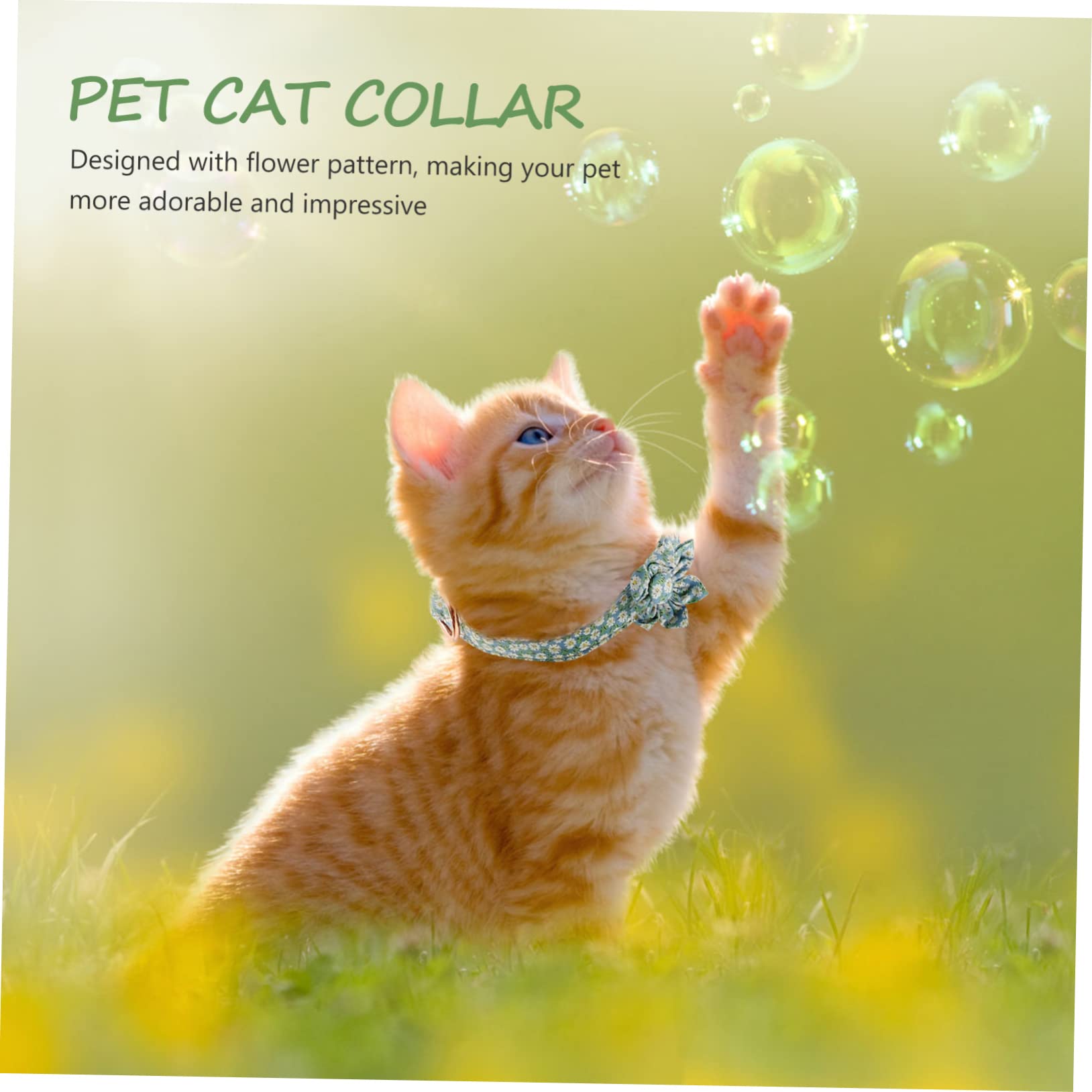 PRETYZOOM 4 Pz Collare Per Animali Domestici Ornamento Del Collo Del Cucciolo Gatto Lega L'anello Al Collo Collari Decorativi Per Cani Decorazioni Floreali Sciarpa Cotone Scritte