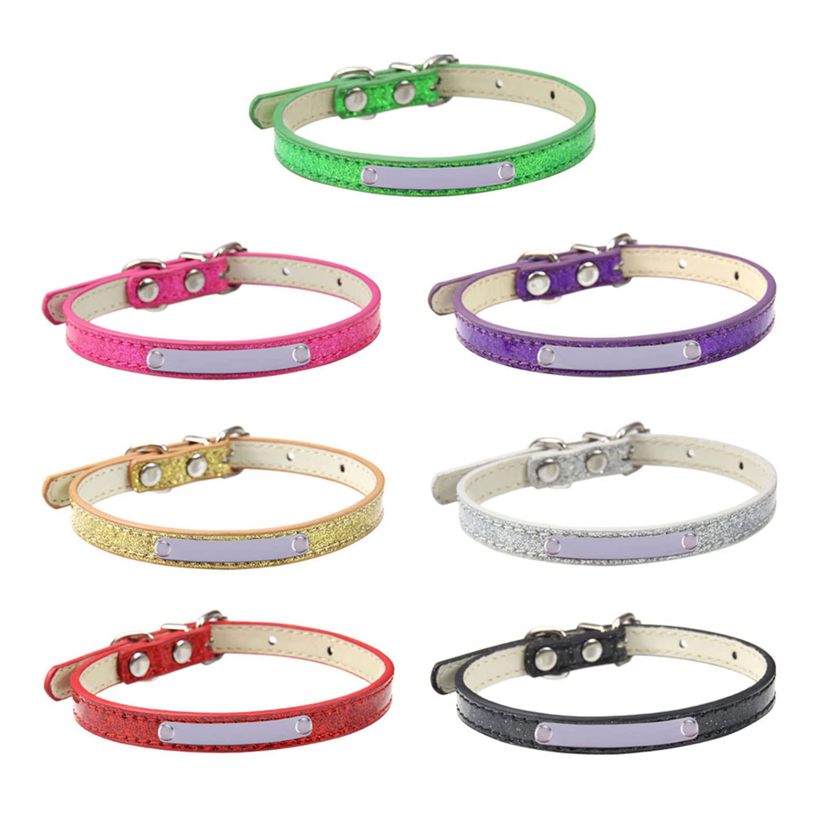 Pinexi Collars Metal Buckle Collar for Nameplate ID-Tag Collar Engraving Pet Track Your Collar
