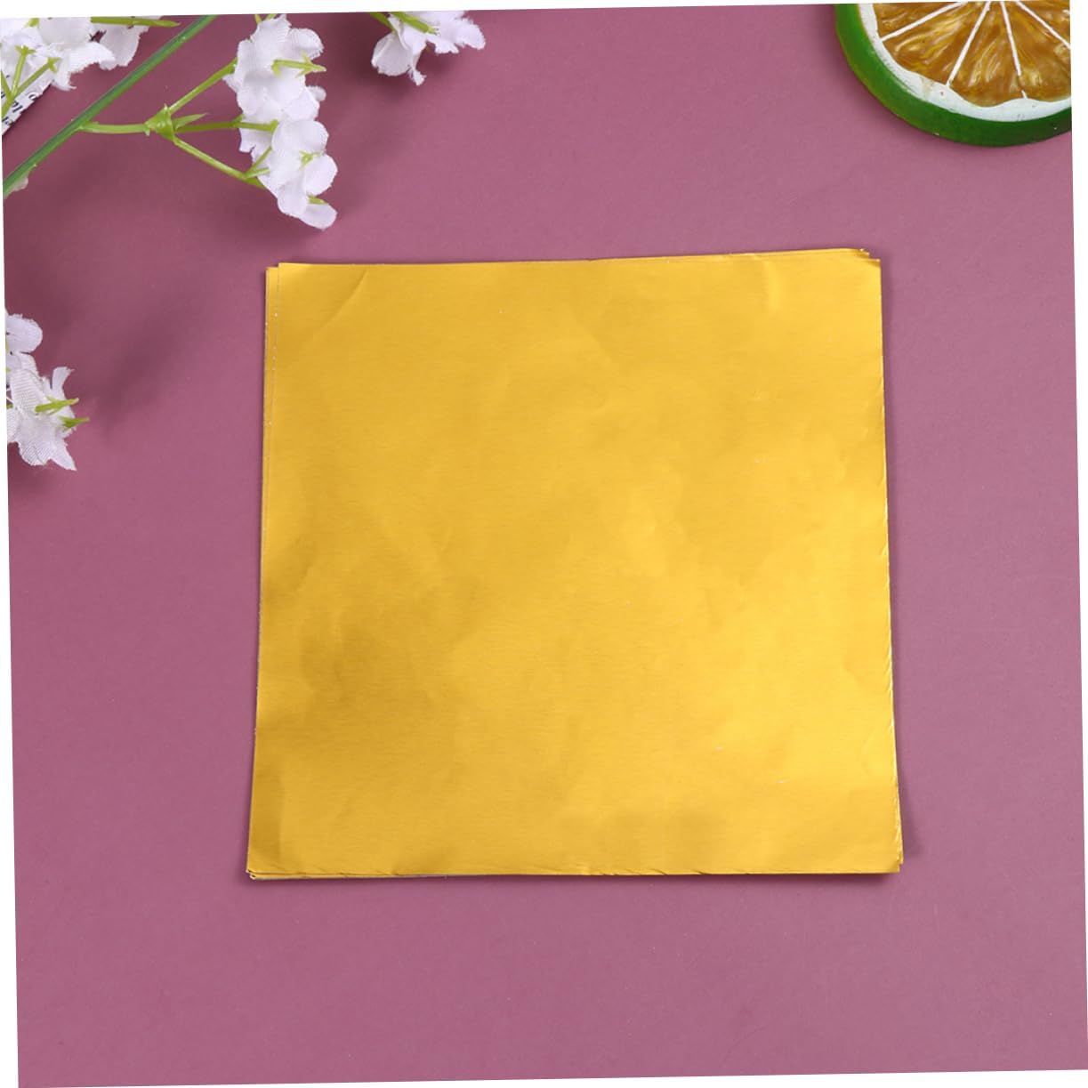 Gogogmee Gold Foil Paper Sticker Set for Art Crafts 150pcs Decorative Imitation Gold Foil Paper 14x14cm for Scrapbooking Journaling and Home Decor