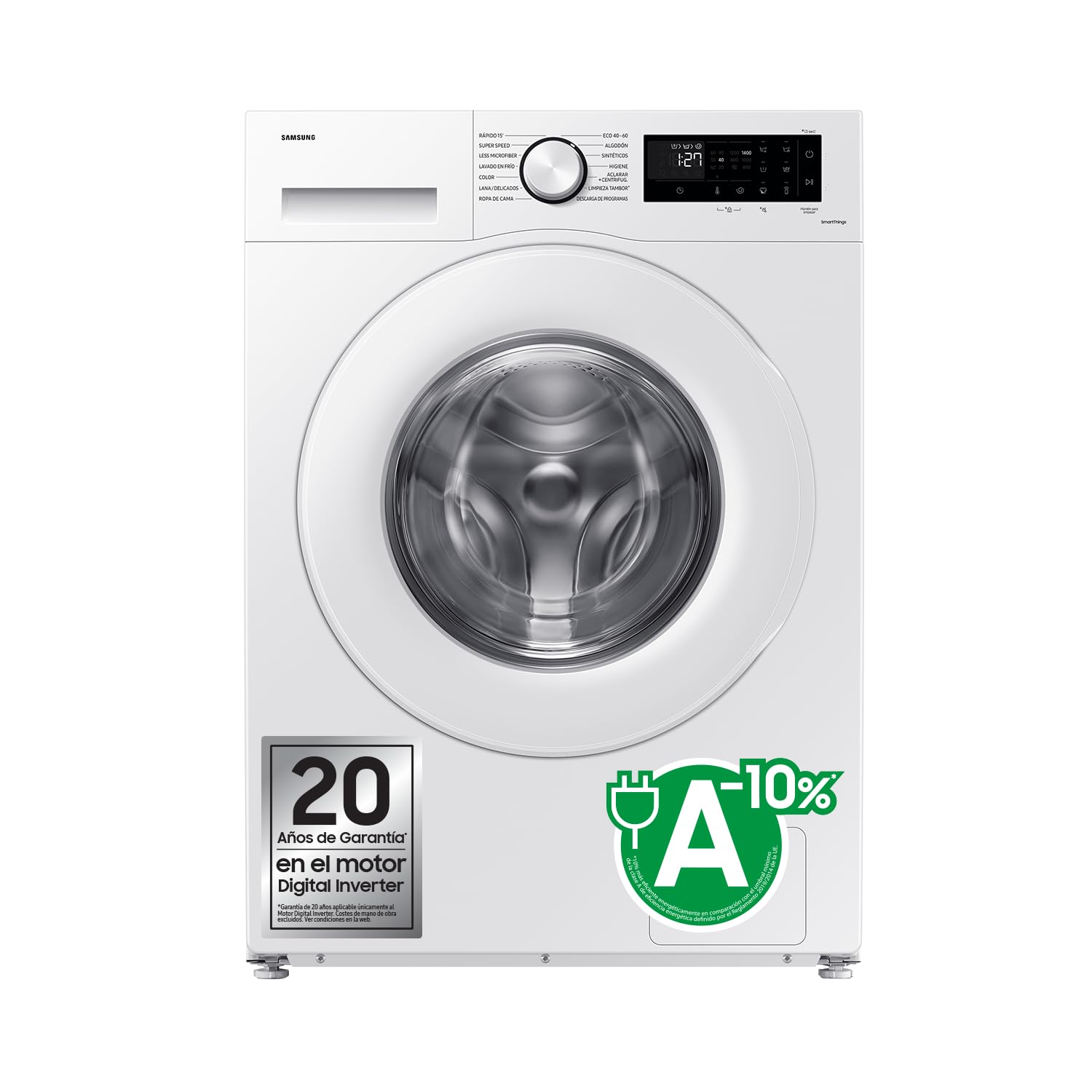 Samsung WW90CGC04DTEEC - Washing Machine 9 kg - AI EcoBubble™ with SmartThings and Artificial Intelligence, Class A, White Energy Label
