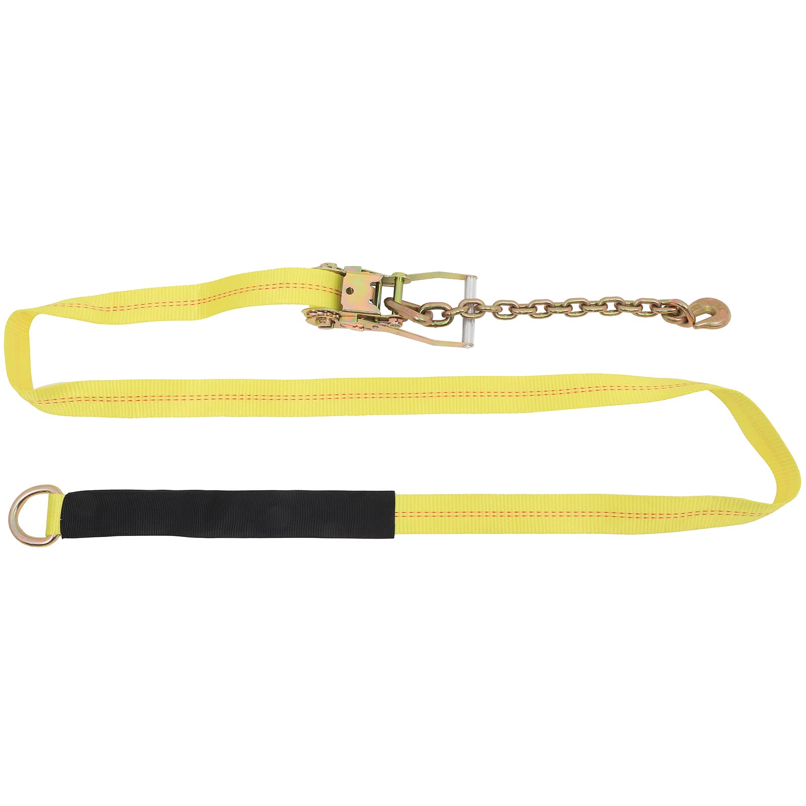 TFGCSG Car Dolly Wheel Net Tire Basket Tow Adjustable Straps with Ratchet Chains, Yellow,4pcs