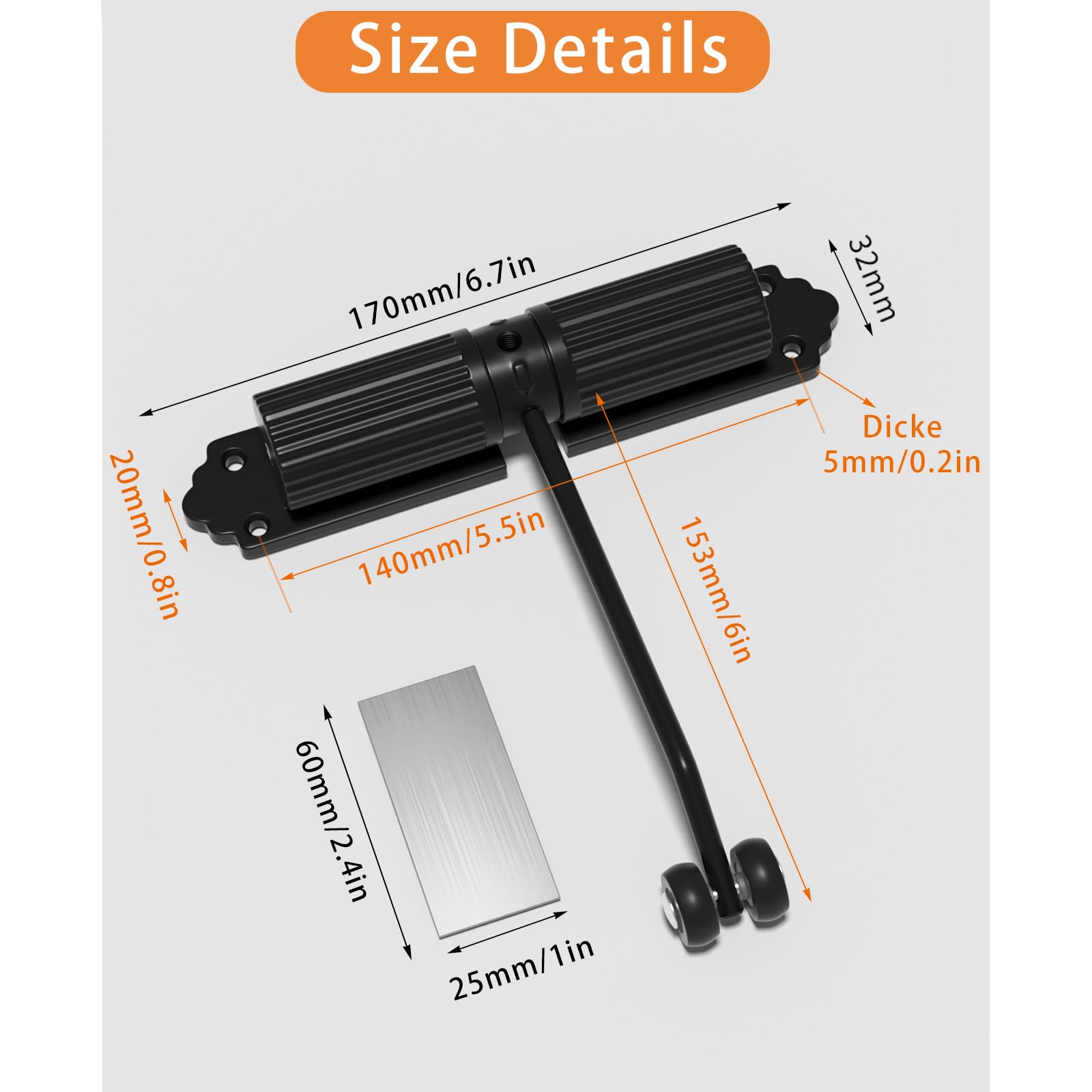 Vurlexat Spring Door Closer, Safety Automatic Spring Loaded Door Closer 20-50kg Closing Door Hinge - Image 2