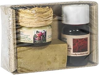 زيت بتلات الورد البلادى مع صابونة وكريم من نفرتاري، 3 قطع