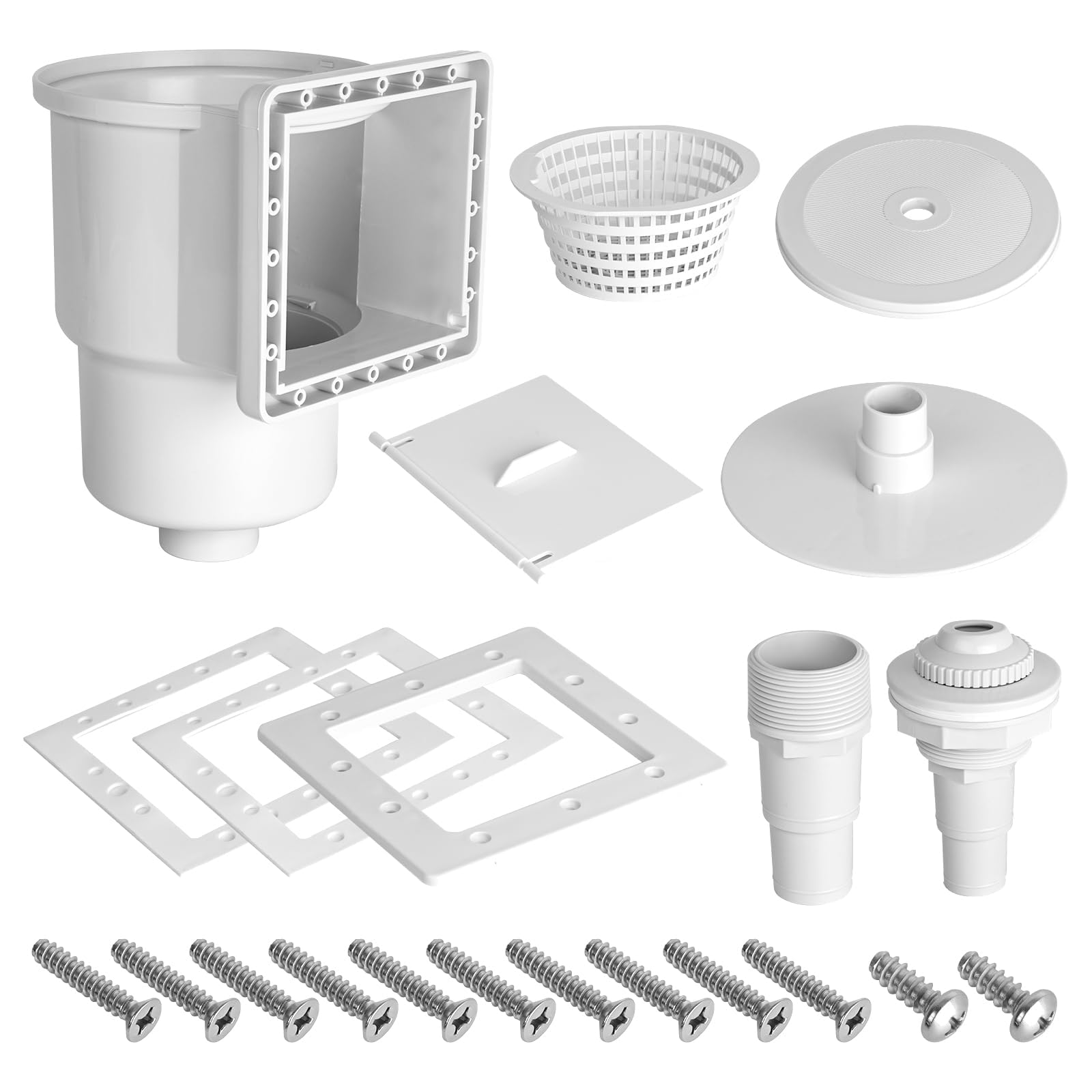 SP1091LX Kit universal de skimmer para piscina sobre el suelo con accesorios, compatible con aberturas de pared estándar de 6 pulgadas, sustituye a los modelos SP1090, SP1091ES, SP1095ES