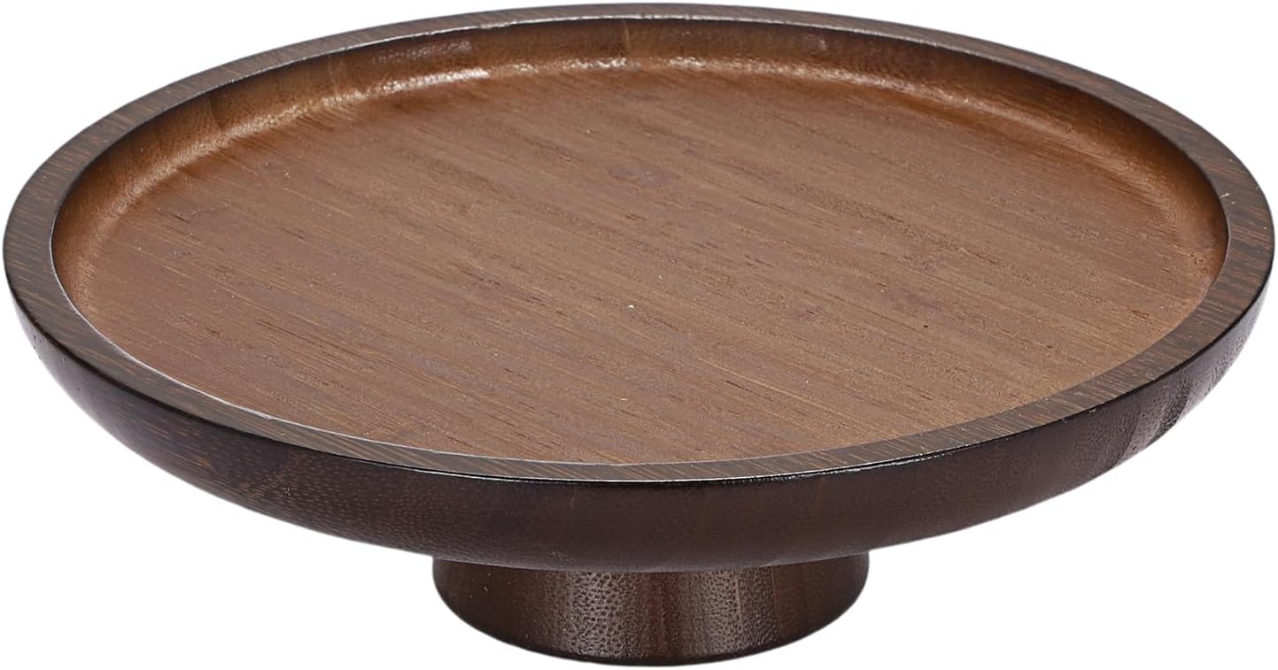 Decorative Pedestal Tray, 7.9" Round Key Tray for Entryway Table