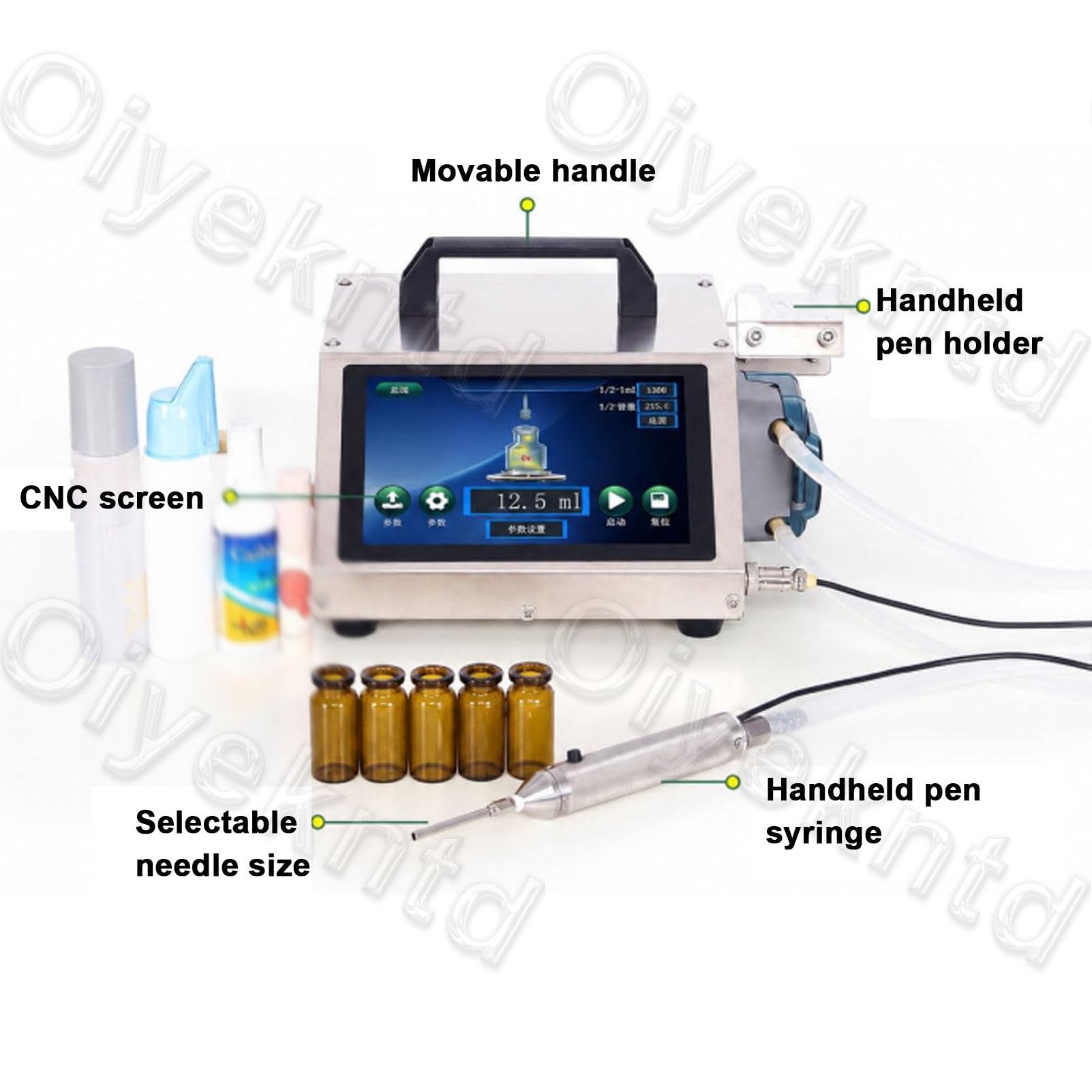 Automatyczna nalewarka do cieczy z dyszą igłową, precyzyjną regulacją i wyświetlaczem LCD (zakres 1–100 ml, 3 dysze) – urządzenie do napełniania małych butelek olejkami eterycznymi, perfumami 1380