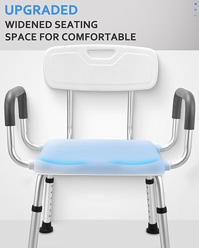 Miniatura 4 de Silla de ducha para ducha interior, asiento de ducha resistente con reposabrazos y respaldo, silla de ducha para adultos mayores, asientos de ducha