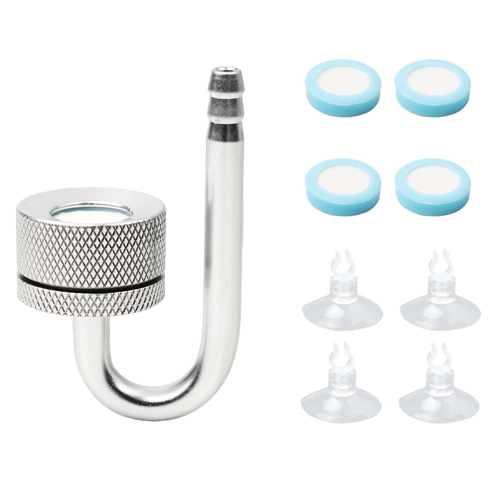 HXC CO2 Diffusor Aquarium mit Keramikscheibe Saugnäpfen und U-Pipe Leise Aquarium Zerstäuber für Aquarien