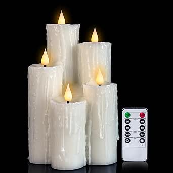 Taianle Velas De Cera Real Sumergidas A Mano Con Pilas Led C | Meses