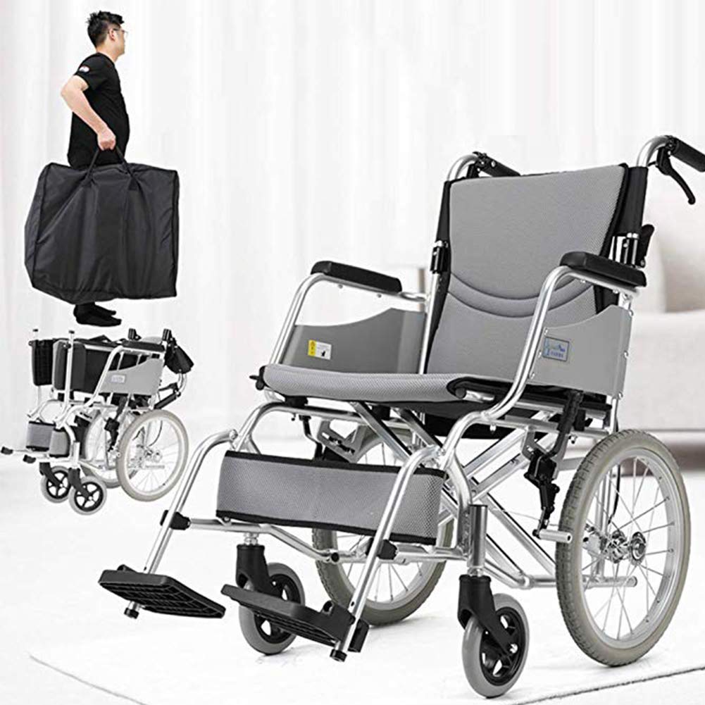 Przenośny wózek inwalidzki Samojezdny mobilny wózek transportowy Składany ręczny, mały mobilny fotel ze stopu aluminium Ergonomiczny Cha