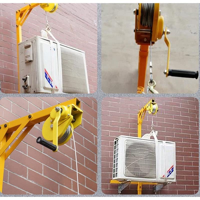 Air Conditioner Lifting Tool Crane, Manual Self-Locking Winch + Folding Bracket MINGPING