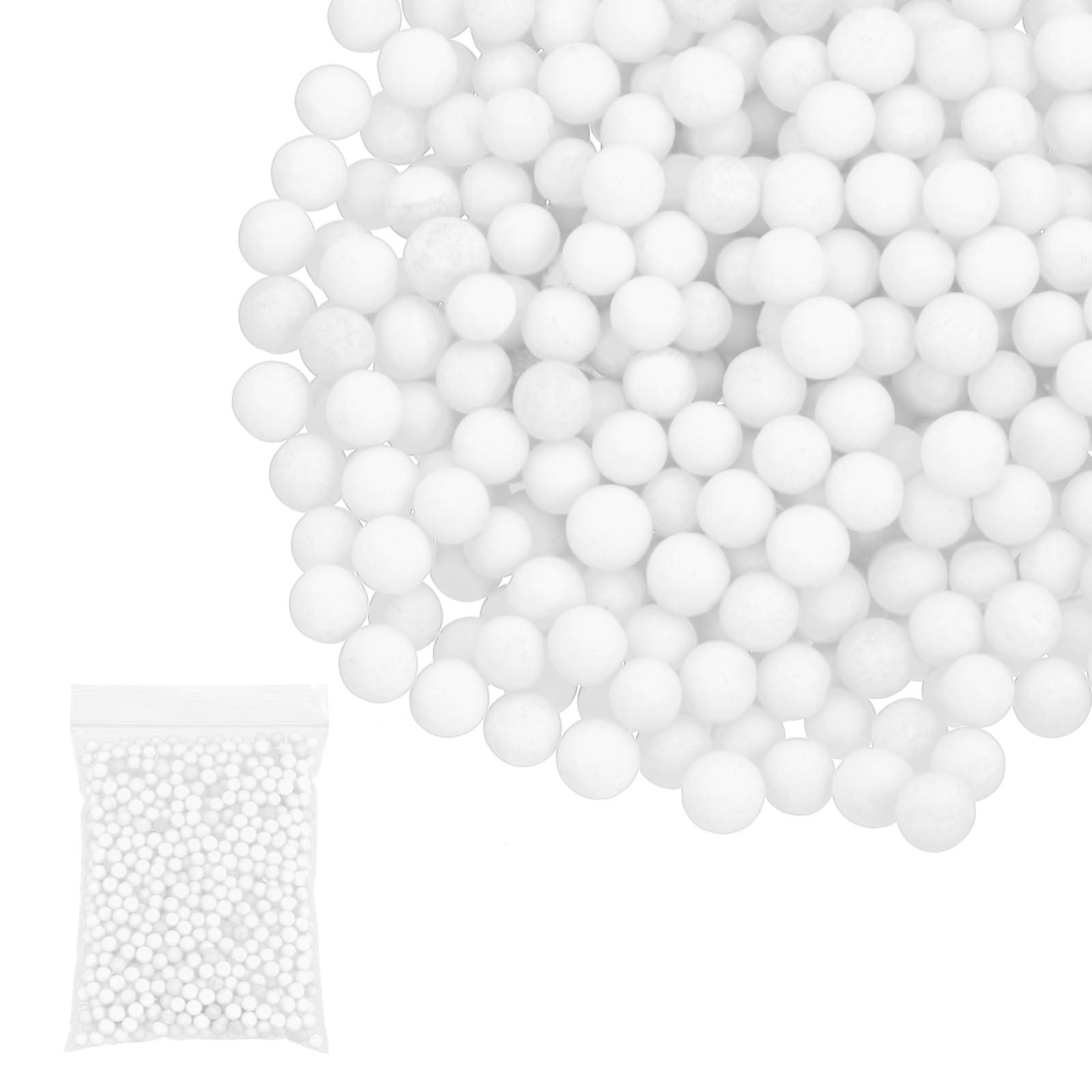 PATIKIL Foam Beads, 7-9mm Foam Balls, Mini Small Balls Polystyrene Beads for DIY Craft Supplies Wedding Party Art Homemade, White