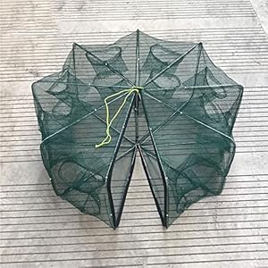16 Gaten Mesh voor Visnet/Kooi/Gerei Rivierkreeft Catcher Landing/Gooinetten Vouwen Casting Netwerk Langoesten/Vis/Krab Trap Opvouwbaar Visnet Draagbaar Schepnet met Non