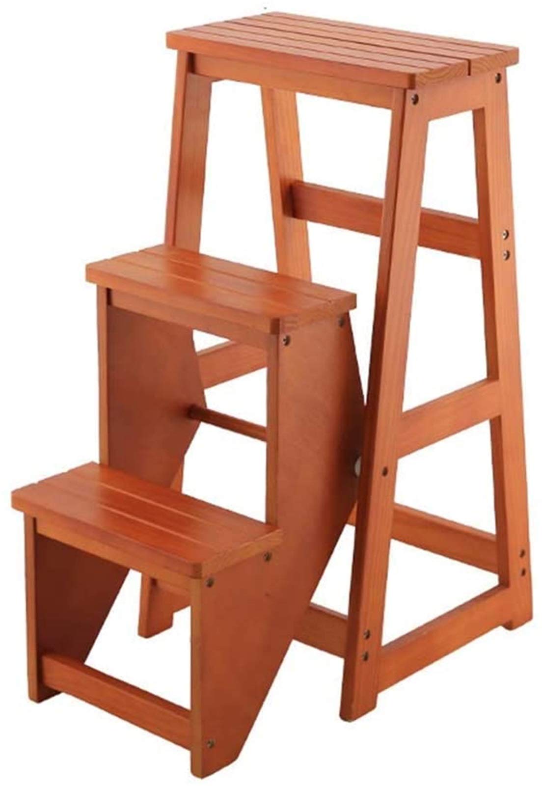 Taburete familiar de madera plegable que ahorra espacio y funciona como banco de zapato