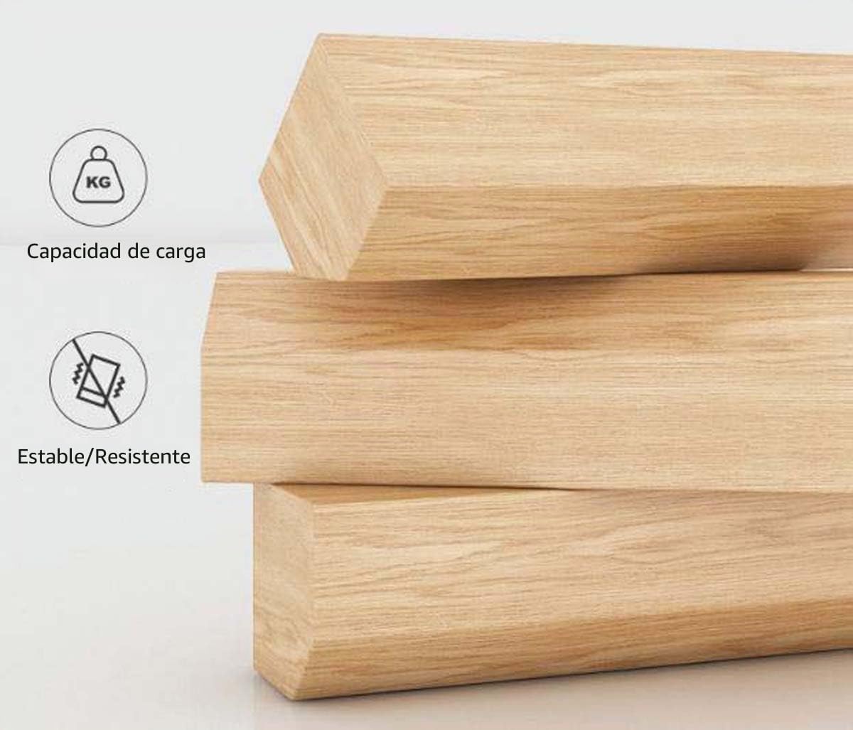 Soporte de madera ergonómico y cómodo para PC, portátil y pantalla de TV, para hogar u oficina, estante de almacenamiento de escritorio 60 x 20 x 12 cm