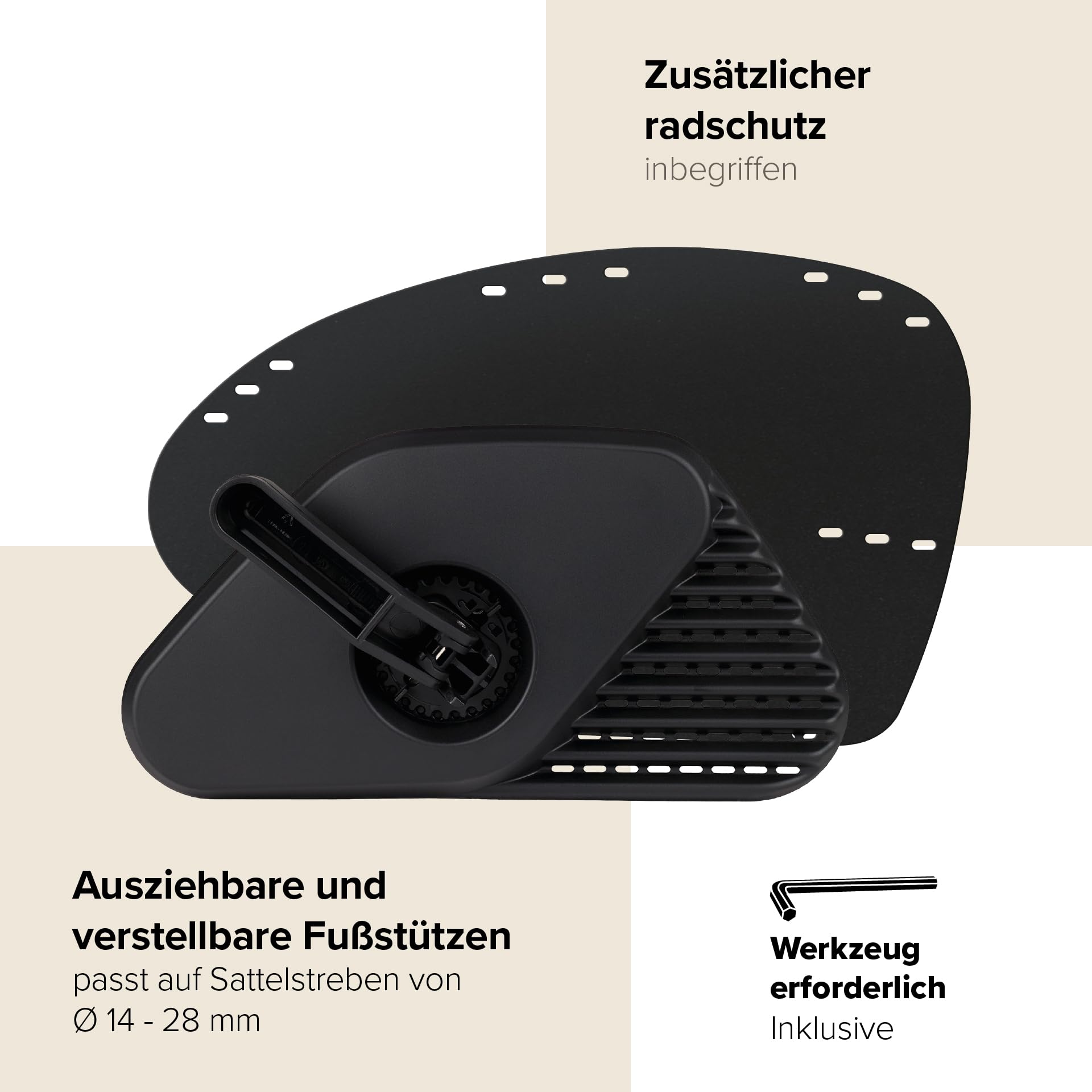 Polisport Guppy Junior AMZ All Black 8636100027 - Kinder-Fahrradsitz Hinten, Alter 6+, Größe 1,10 M+, Max. 35 Kg, Kinderfahrradsitz, Klappbare Fußstützen, Radschutz, Für Gepäckträger, Schwarz