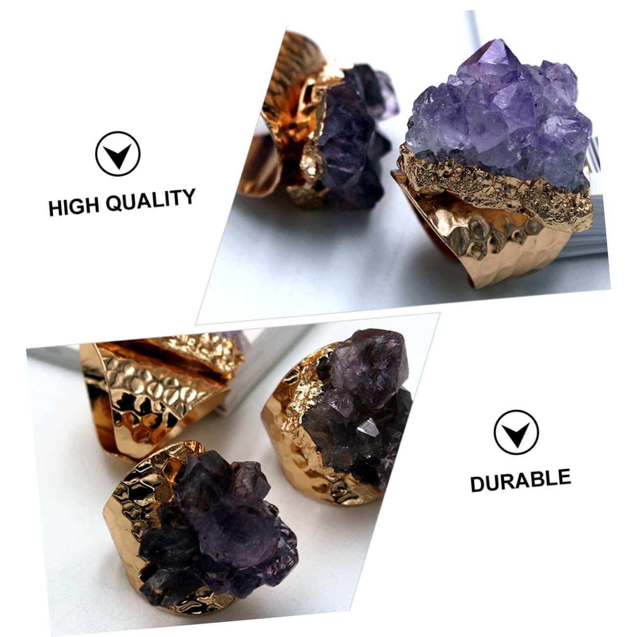 WOFASHPURET Agate Ring 5 Pcs Amethyst Ring Ladies Rings Creed Hoodie Opening Finger Moonstone Ring Gemstone Ring Open Gemstone Headbands Finger Decor Novelty Rings Purple Agate