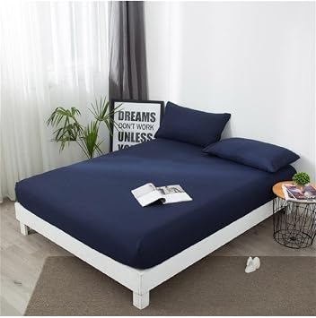 Ezgi Stella Flavo%100 Pamuk  ift Ki ilik Luxury Lastikli  ar af Seti Lacivert 160X200+30Cm, STFVCFC798