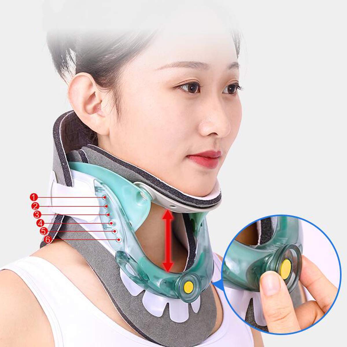 Collare cervicale Neck Brace, Dispositivo di trazione del Collo, Collo barella Regolabile, fornisce Supporto per Il Collo per alleviare Il Dolore al Collo