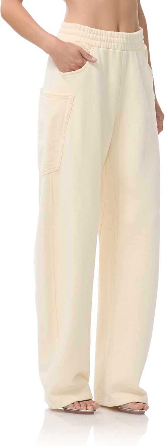 AFRM Women's Ryan Oversized Barrel Leg Lounge Jogger Sweatpants with Pockets