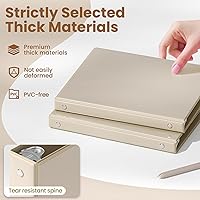 Vista 4 de SUNEE Carpeta de 3 anillos de 1/2 pulgada, paquete de 4 carpetas transparentes de media pulgada con vista, tres anillos de 0.5 pulgadas, sin PVC