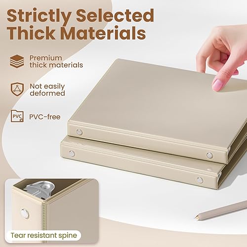 Vista 11 de SUNEE Carpeta de 3 anillos de 1 pulgada, paquete de 4 carpetas Clear View de 1 pulgada, tres anillos sin PVC (se ajusta a 8.5 x 11 pulgadas)