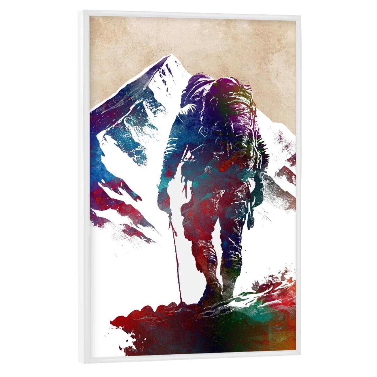 artboxONE Poster mit weißem Rahmen 60x40 cm Sport Klettersport Kunst A - Bild Bergsteiger Bergsteiger Bergsteiger