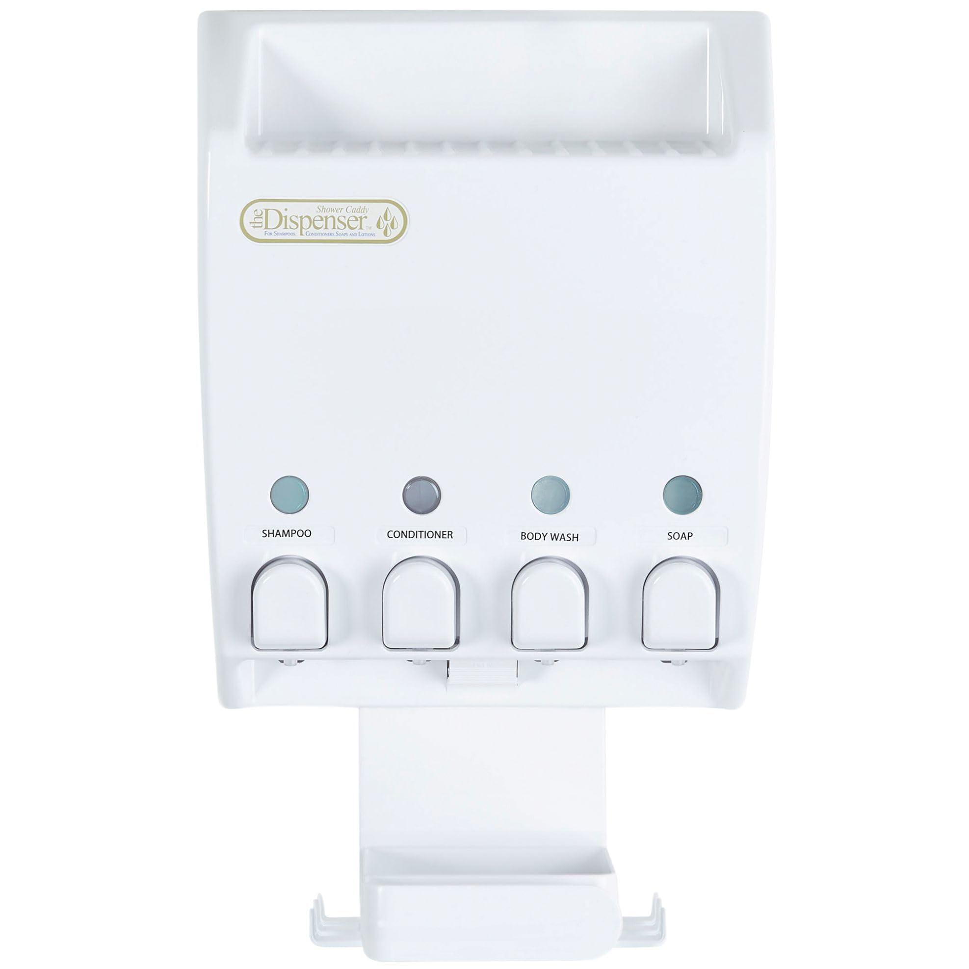 Better Living Ulti-Mate Shower Dispenser Caddy 4 Wall Mount Shower Soap Dispenser for Bathroom Shelf Built-in Hooks Soap
