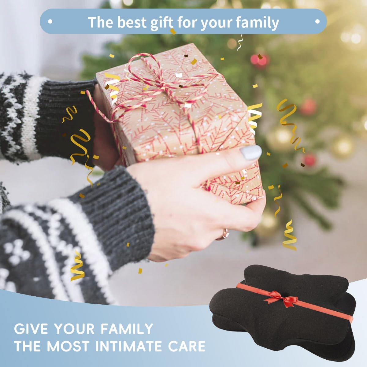 100% Memory Foam Pillow for Pain Relief - Orthopedic Cervical Pillow for Side, Back, and Stomach Sleepers, Ergonomic Support Pillow with Cooling Pillowcase, Gray for New Year