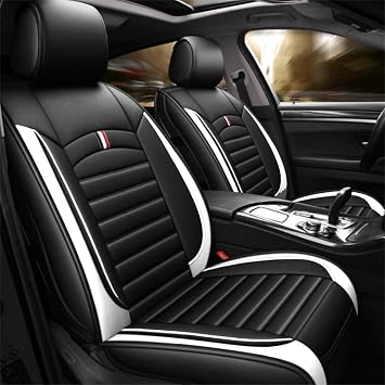 Car Seat Covers Front for Mercedes for CLS 550 2003-2025 Car Seat Protector Waterproof Seat Cushion Interior Accessories MH84 Front Pair Black White