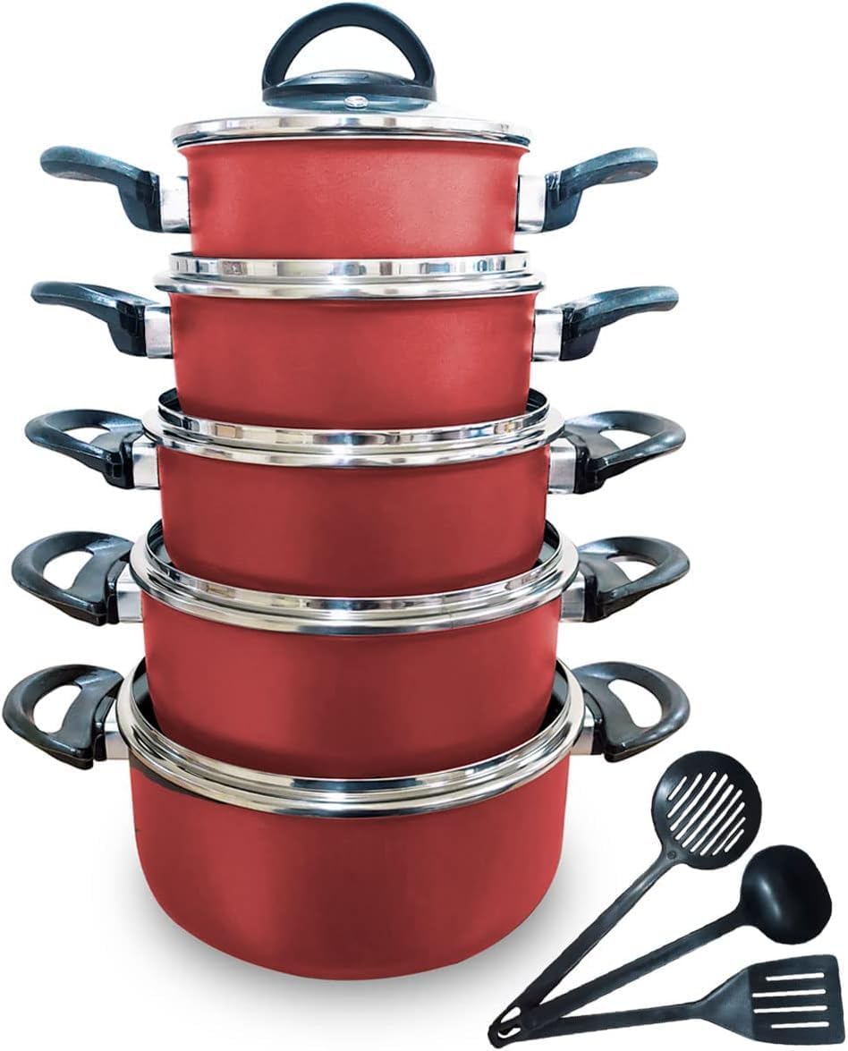 Jogo de Panelas Caçarolas Antiaderente Conjunto de 5 Peças A... - imagem principal do produto