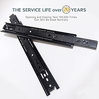 Vista 4 de Extensión completa de cajones con menos ruido de 12 pulgadas, kit deslizante de cajón que se adapta a la mayoría de sistemas de cajones montados