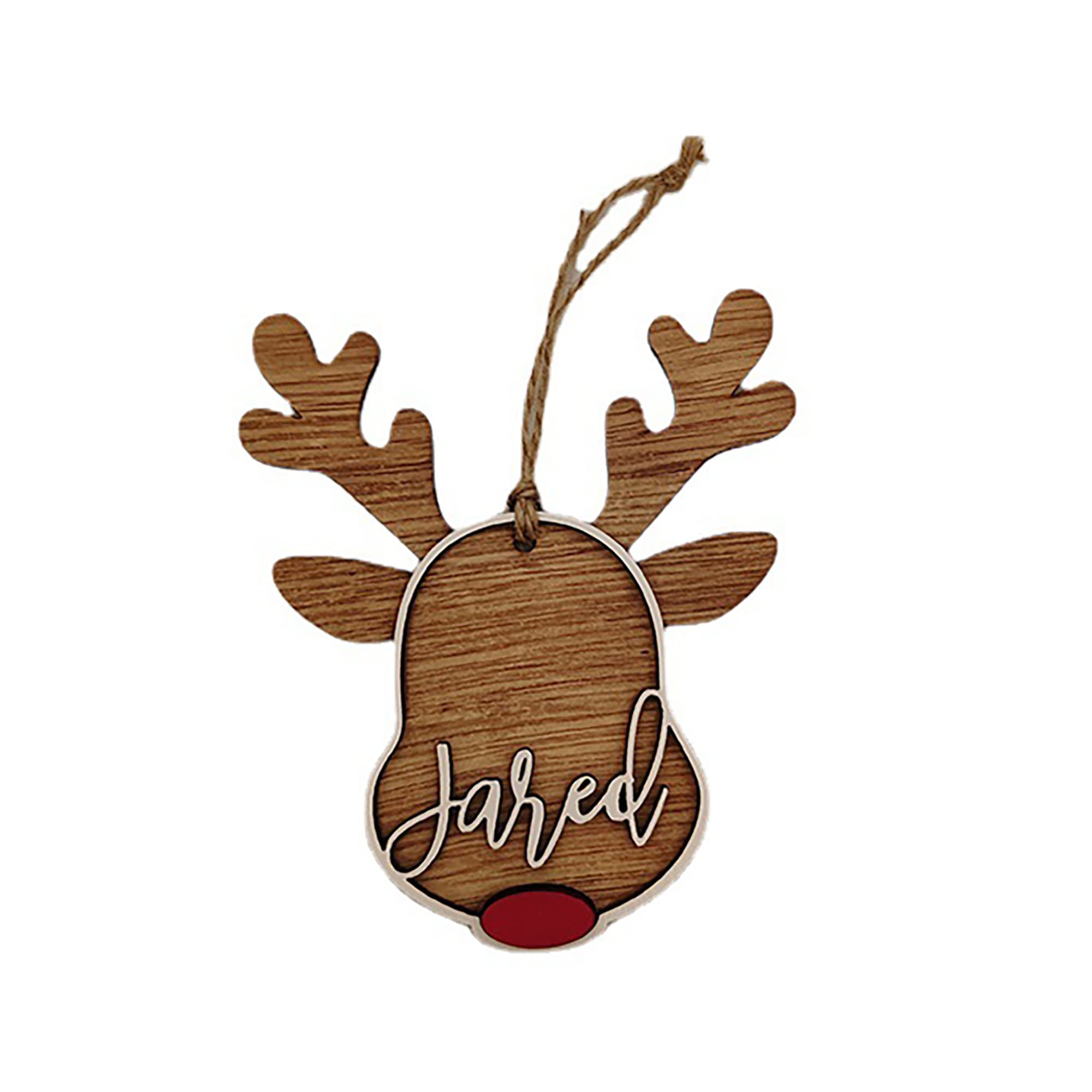 AeasyGPersonalized Christmas Wooden Reindeer Hanging Tree Ornament with Name Xmas Holiday Tags Party Decoration Gifts for Kids