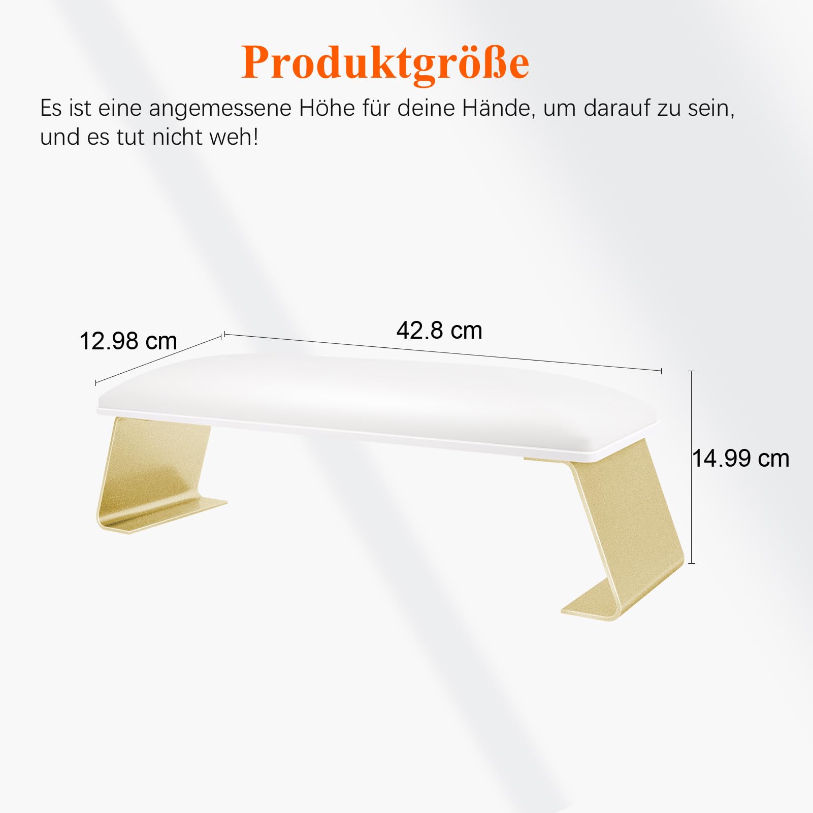 Handauflage Nagelstudio Handgelenkauflage, Armauflage für Nägel, Wrist Rest für Nägel für Nageltechniker Handkissen Nagelstudio Maniküre-Hand, Mit Beinen aus Aluminiumlegierung ﻿ (Weiß)