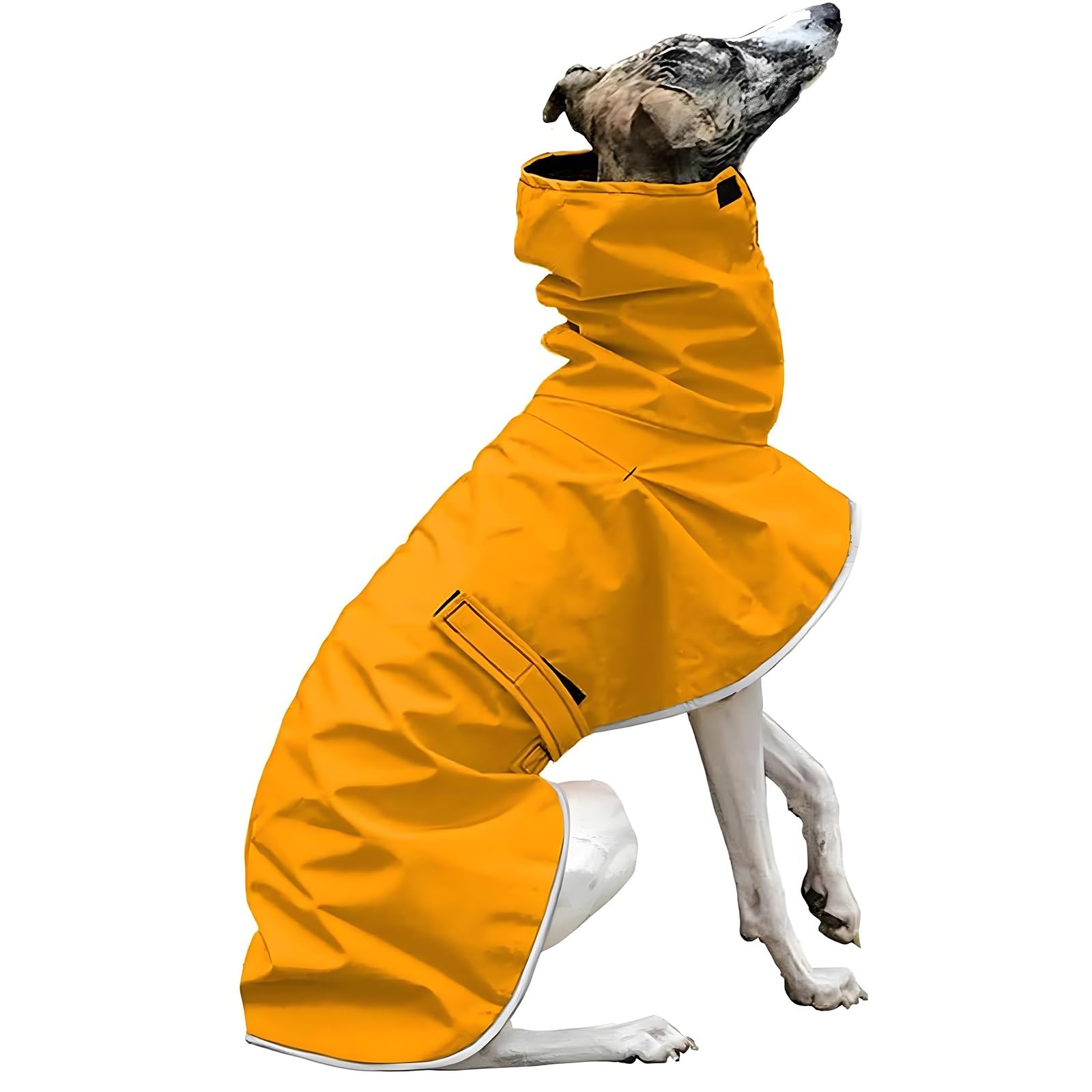 Waterproof Winter Dog Jacket For Greyhounds, Dog Cold Weather Coat With Fleece Lining, Adjustable Warm Dog Clothes Lightweight Outdoor Pet Apparel For Italian Greyhound(Yellow,XL)