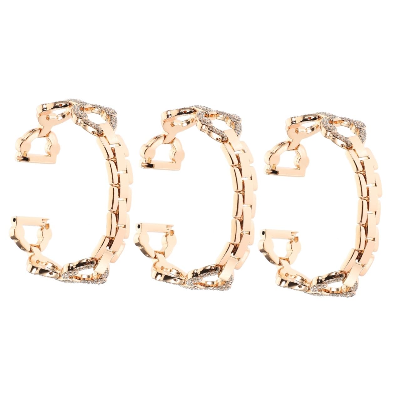 Housoutil 3 Stück Stilvolles Uhrenarmband Aus Metall Mit Strasssteinen Elegantes Uhrenarmband Für Die Uhr 4/5