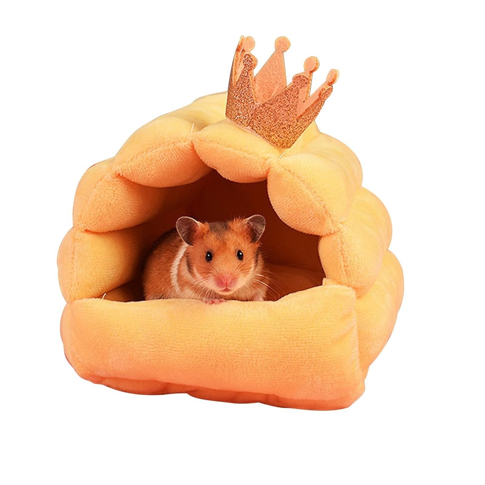 Mini cuccia per criceti, in morbido pile e tela, per criceti nani, gerbilli, accogliente nido per animali domestici (6, L)
