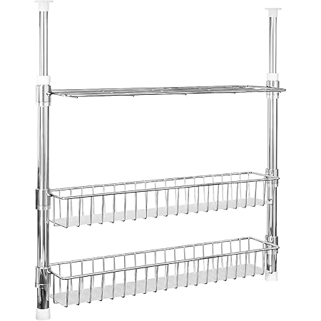 Gewürzregal für Küchenschrank, Ohne Bohren, Stapelbar und Teleskopregal