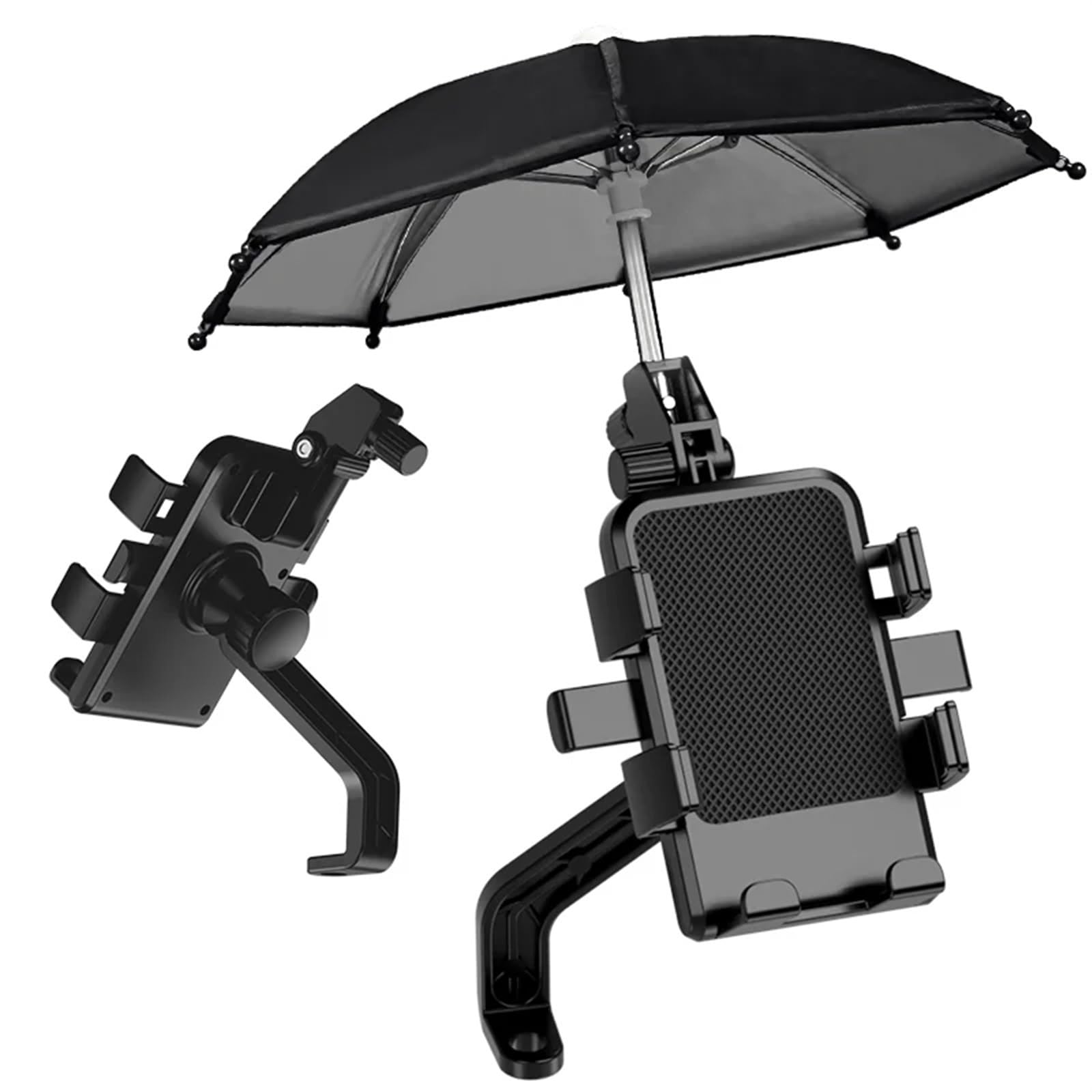 Support Telephone Velo Support Téléphone Moto Parapluie Imperméable Pare-Soleil Vélo Scooter D'extérieur Clip Téléphone Support Guidon Telephone Moto Rotation(D)