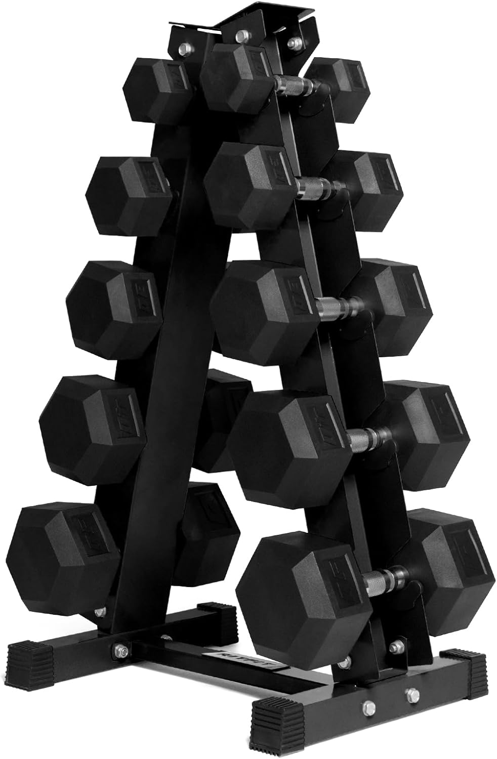 Ritfit 5-650 LBS PVC Encased Hex Dumbbell Sets with Optional Rack for Home Gym, Hand weight with Chrome Handle for Strength Training,Workouts